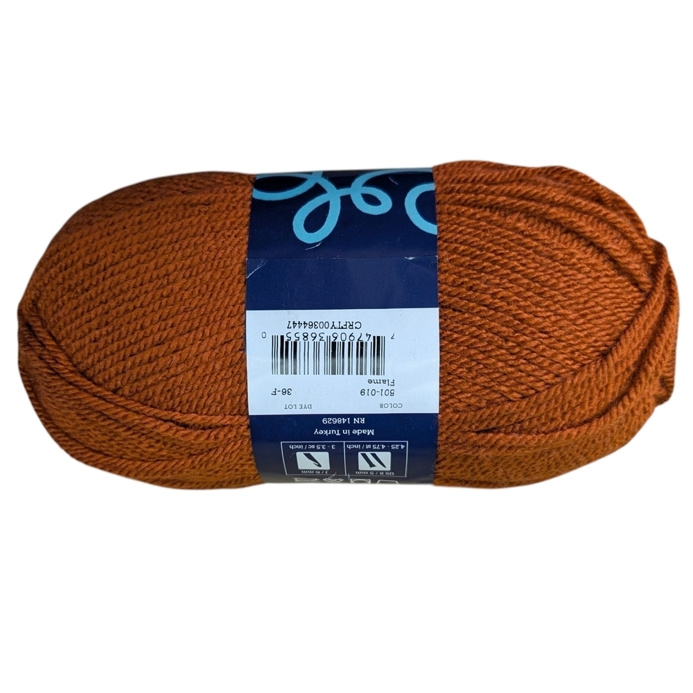 New Sprightly Yarns Acrylic Worsted Yarn Flame Orange 201 Yards Knit Crochet - Picture 3 of 5